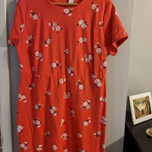 Coral dress with floral detail!